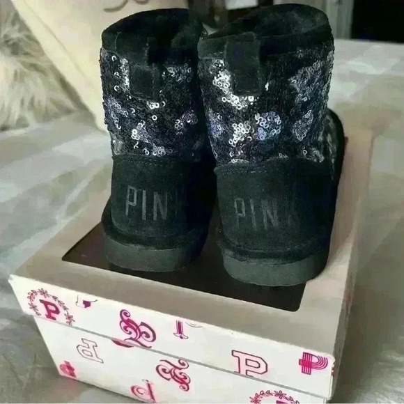 PINK Fur Lined Mukluk Sequin Bootie - Picture 5 of 10